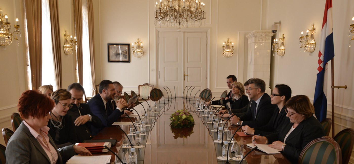 Predsjednik Vlade Plenković s glavnim tajnikom Europske konfederacije sindikata Visentinijem